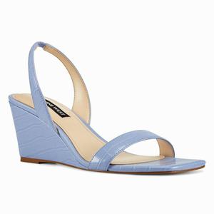 Nine West Kalia Slingback Wedge Sandals - Light Blue - Ireland (HY3062481)